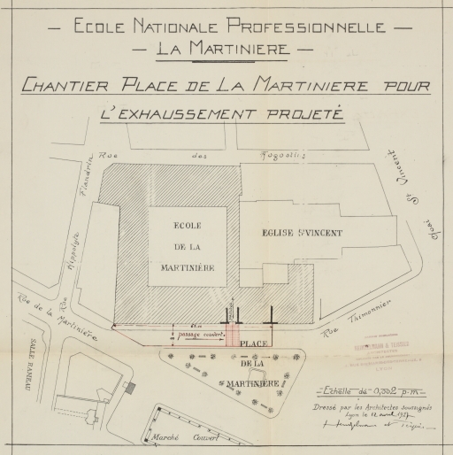 Couvent des Augustins, puis gendarmerie, puis école professionnelle La Martinière, actuellement lycée La Martinière-Diderot, site des Terreaux