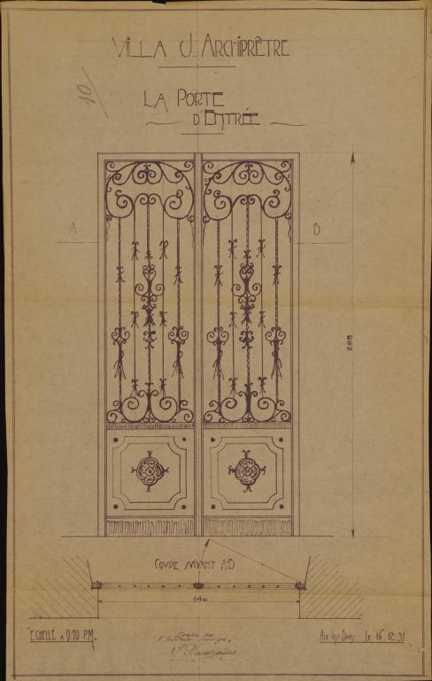 Projet de maison, dite villa Archiprêtre n°2