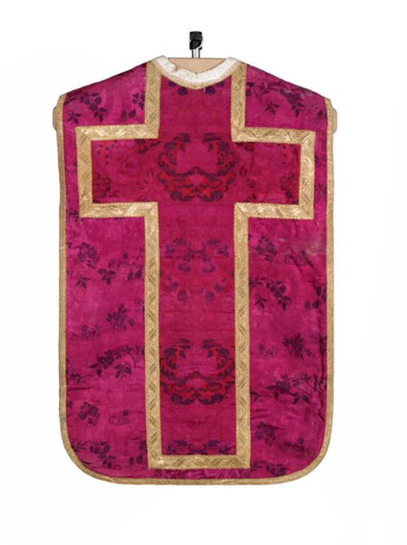 chasuble, étole, manipule, bourse de corporal : ornement rouge