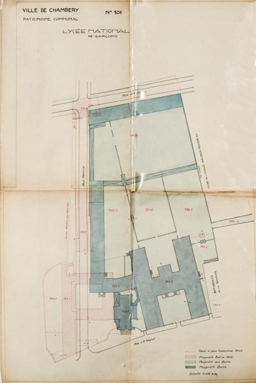 Couvent de la Visitation, puis école secondaire communale, puis collège royal, puis lycée impérial, puis lycée de garçons, actuellement lycée Vaugelas