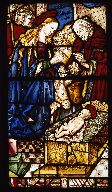 Verrière : Nativité, verrière figurée