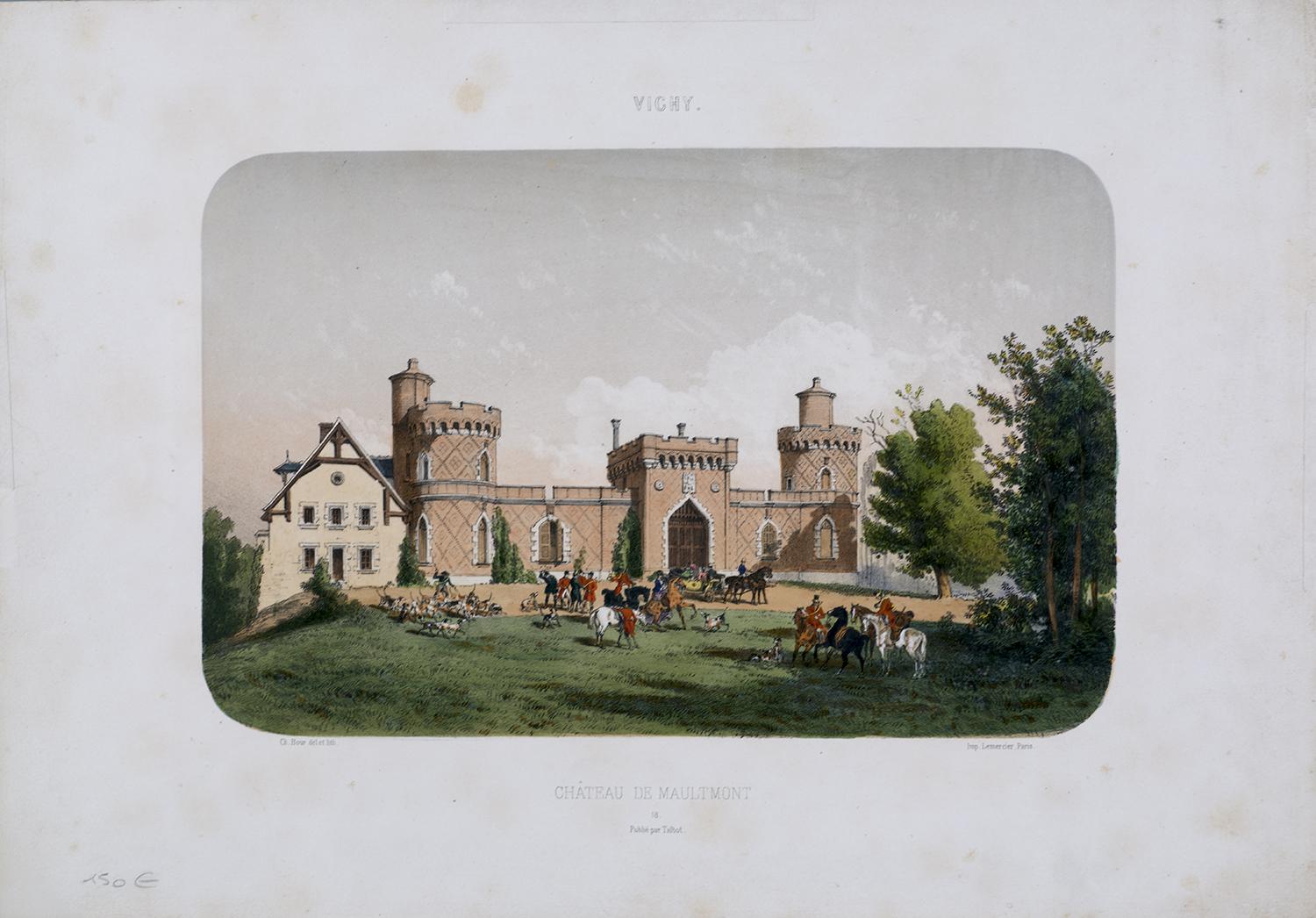 Estampe de Charles Bour - Château de Maulmont