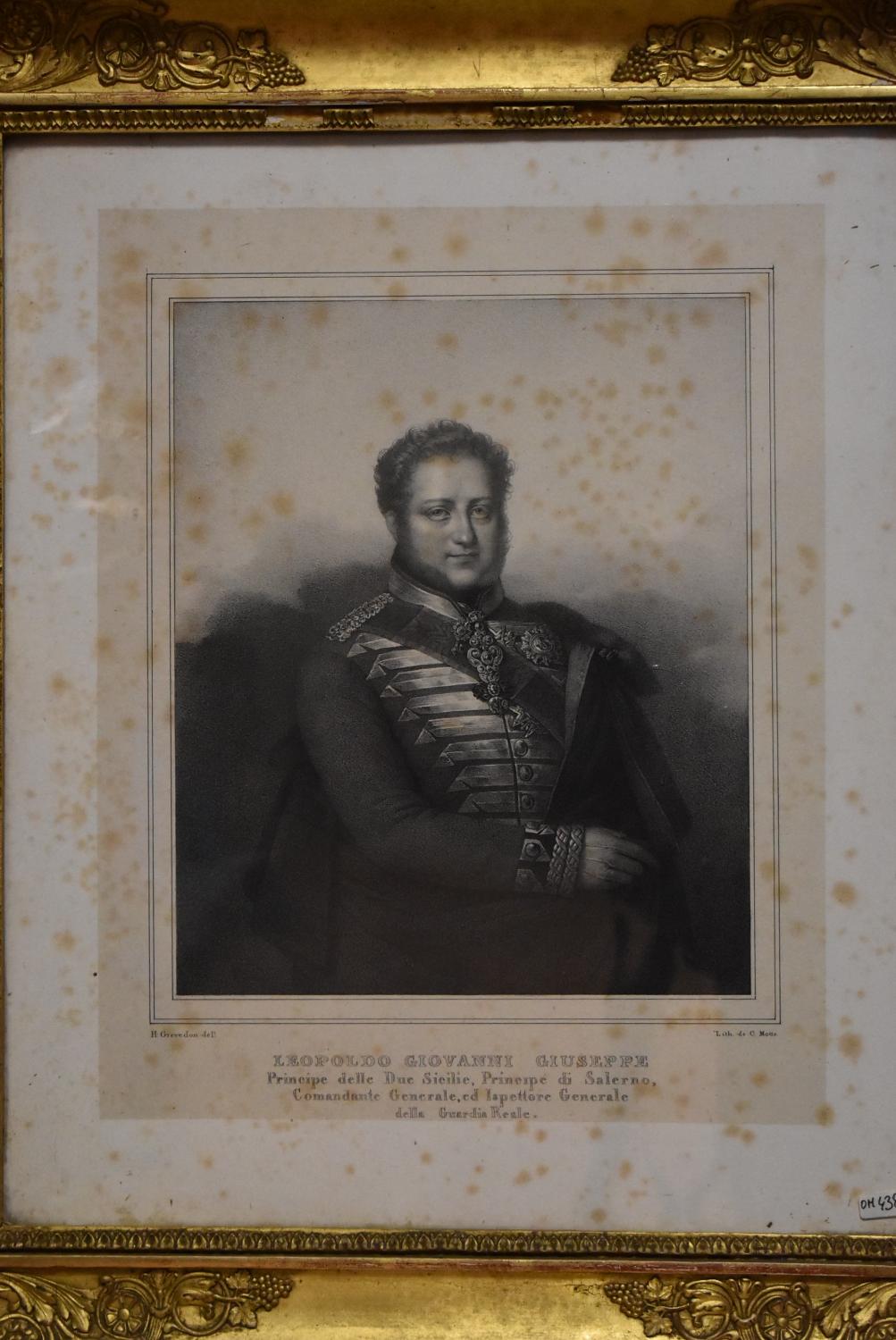 Estampe - Portrait de Léopold de Bourbon-Siciles