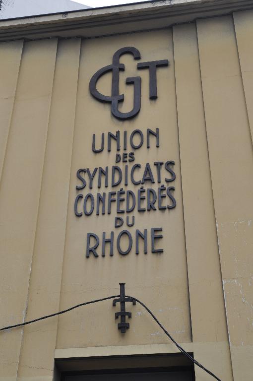 Siège syndical de la CGT Confédération Générale du Travail et de l'Union des Syndicats Confédérés du Rhône