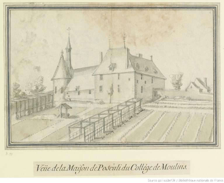 Maison de campagne des jésuites à Posoul, dessin d'E. Martellange (B.n.F., Est. RESERVE UB-9-BOITE FT 4)