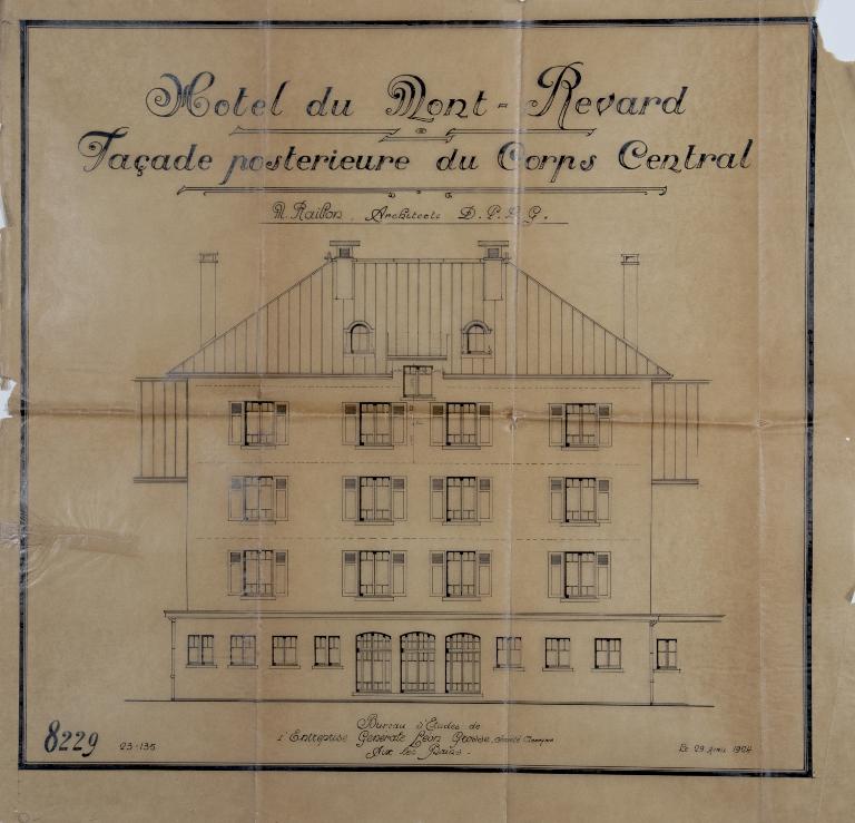 Hôtel de voyageurs, dit chalets-hôtels du Mont-Revard, puis Grand Hôtel PLM du Mont-Revard, actuellement immeuble à logements