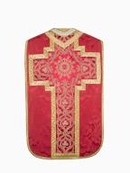 chasuble, étole, manipule, voile de calice, bourse de corporal : ornement rouge