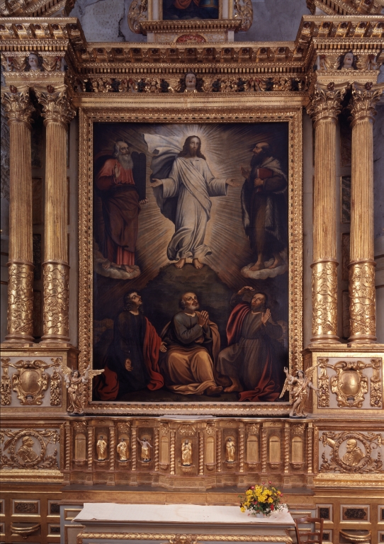 Ensemble de 2 tableaux, du retable du maître-autel : la Transfiguration, Dieu le Père