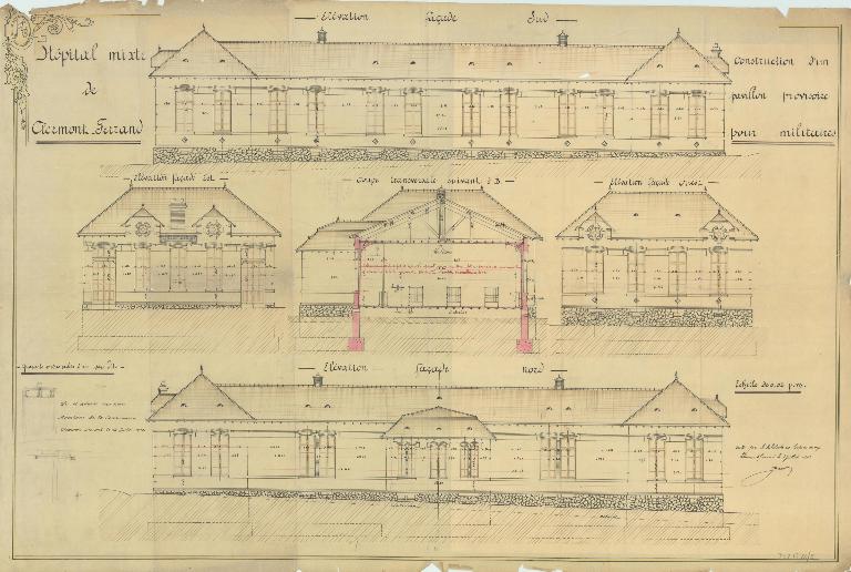 Hôtel-Dieu de Clermont-Ferrand : le pavillon des militaires et l'hôpital pour enfants