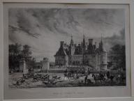 Ensemble de 4 lithographies de Godefroy Engelmann représentant des vues du château de Randan