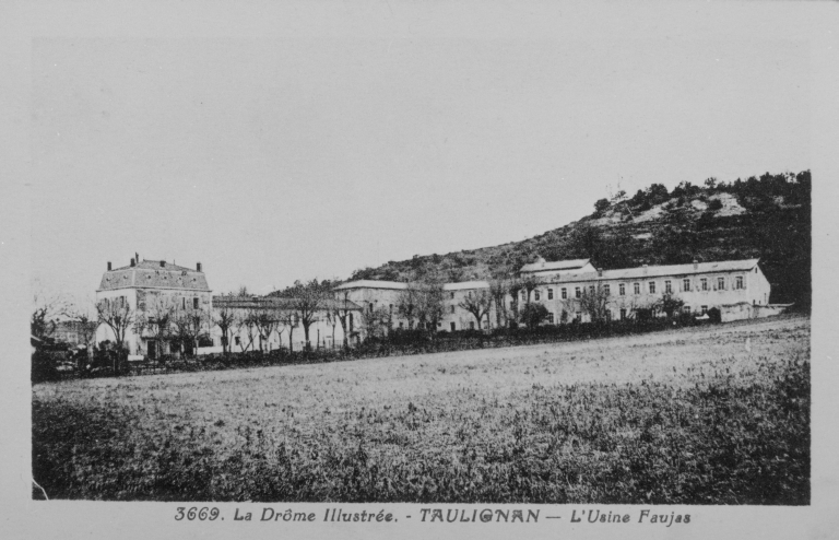 moulinerie : moulinage, établissement industriel Faujas Saint-Fond, puis usine Faujas