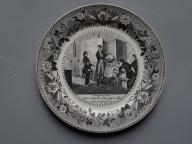 Ensemble de deux assiettes d'un service représentant la vie de Louis-Philippe d'Orléans : assiette n°6 de la série