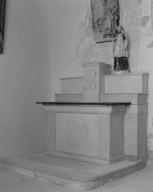 Ensemble de 2 autels secondaires en pendant : autels de la Vierge et de saint Maurice, tabernacles, gradins d'autel (autels-tombeaux)