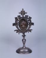 Série de 3 reliquaires-monstrances de saint François de Sales, saint Louis de Gonzague et saint Félix de Cantalice