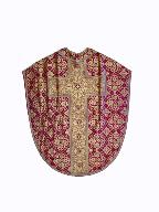 ensemble de 8 chapes, 14 chasubles, 16 dalmatiques et les accessoires : ornement rouge n°4