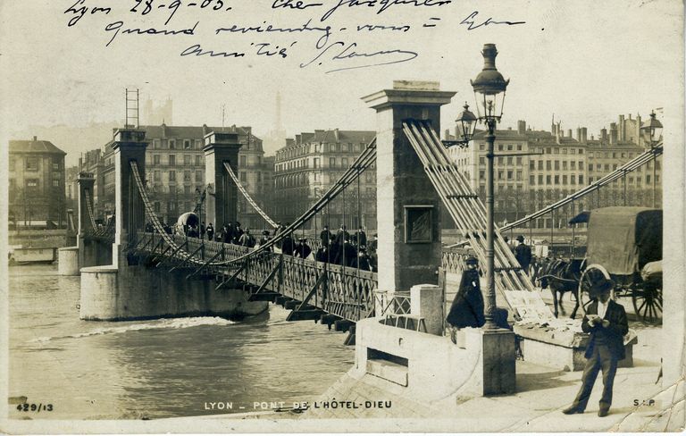 Pont de l'Hôtel-Dieu, ou dite passerelle de l'Hôtel-Dieu (détruit)