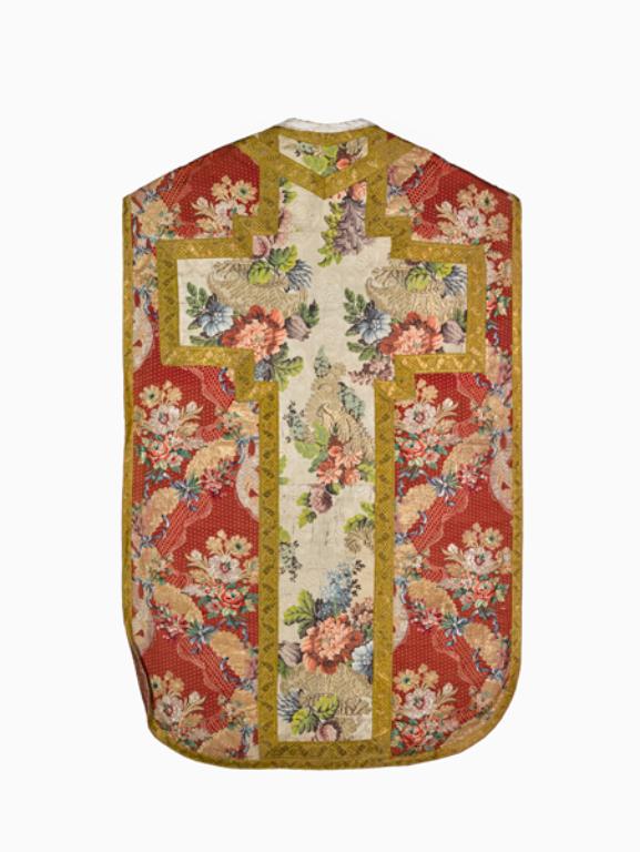 chasuble, étole, manipule, bourse de corporal : ornement rouge