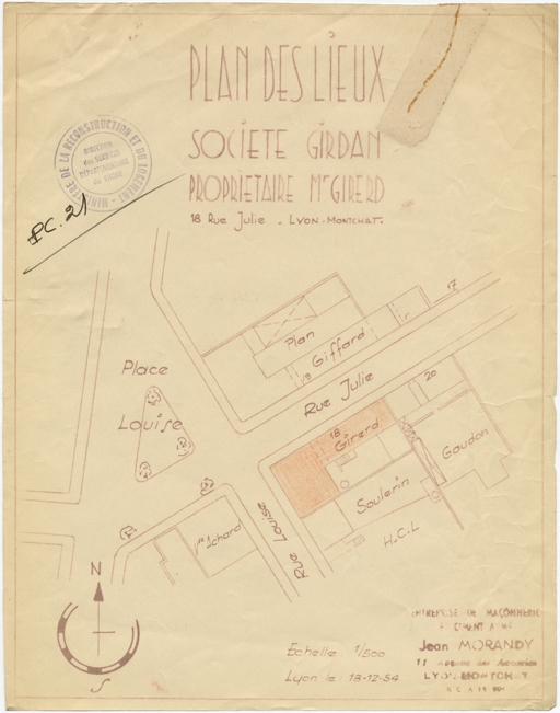 Entrepôt commercial Vincelot puis applicateur sur tulle Buyat puis fonderie en bronze et cuivre Riou-Meunier puis société Girdan duplicateurs