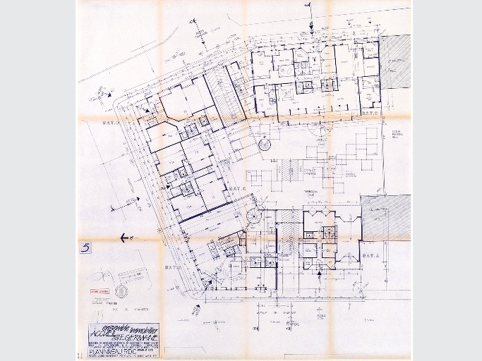 Immeubles, hôtel de voyageurs et maison de retraite, ensemble immobilier Accueil Sainte-Germaine