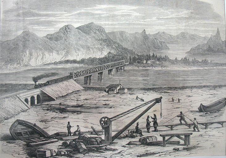 Pont ferroviaire dit viaduc de Culoz (détruit) ; culées (vestiges)