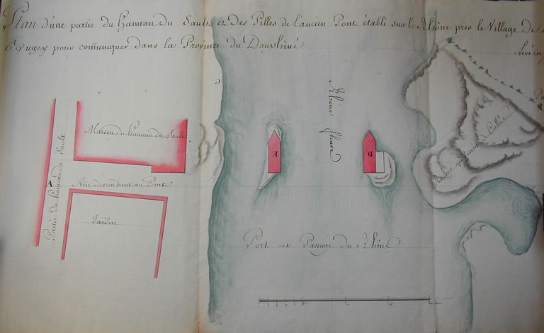 Anciennes passerelles et pont du Sault (détruits)