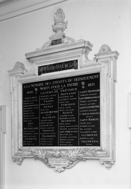 plaque commémorative, des morts de la guerre de 1870