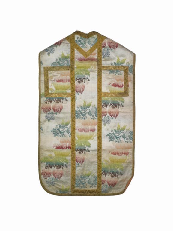 chasuble, étole, voile de calice, bourse de corporal : ornement blanc n°1