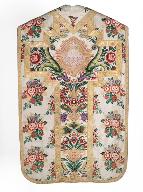 chasuble, étole, manipule, bourse de corporal : ornement blanc n°1