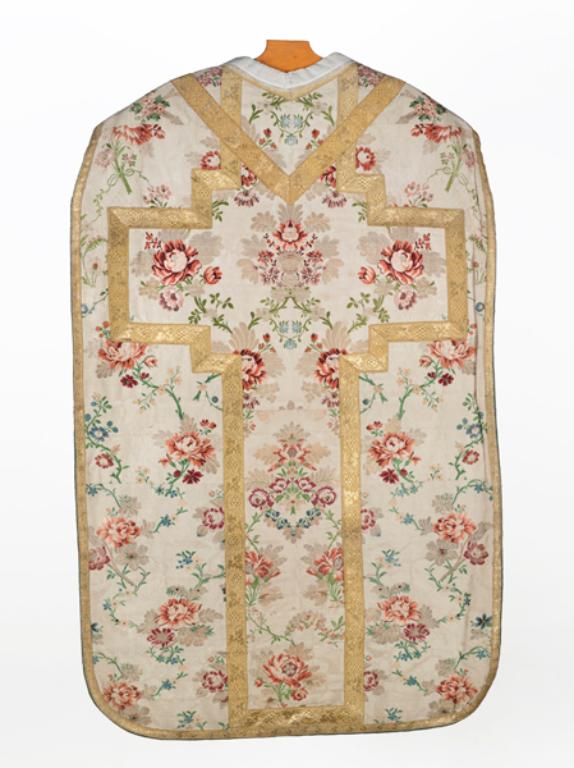 chasuble, étole, manipule, voile de calice: ornement blanc n°1