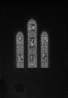 Ensemble de 4 verrières légendaires : scènes de la vie de saint Joseph, saint Jean-Baptiste, du Christ et de la Vierge (baies 5, 6, 7, 8)