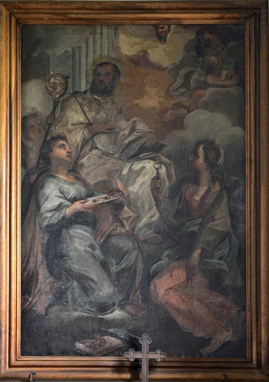 Tableau : Saint Nicolas de Bari, sainte Lucie et sainte Apolline