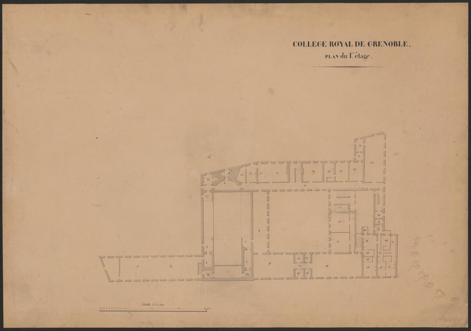 Collège de jésuites, dit Royal-Dauphin, puis école centrale, lycée, collège royal, lycée de garçons puis lycée de jeunes filles, actuellement cité scolaire Stendhal