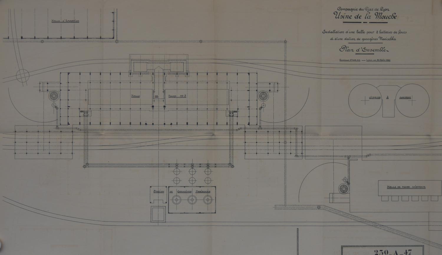 Plan usine : Plan d'ensemble d'une halle 1915 (ACL : 923WP151)
