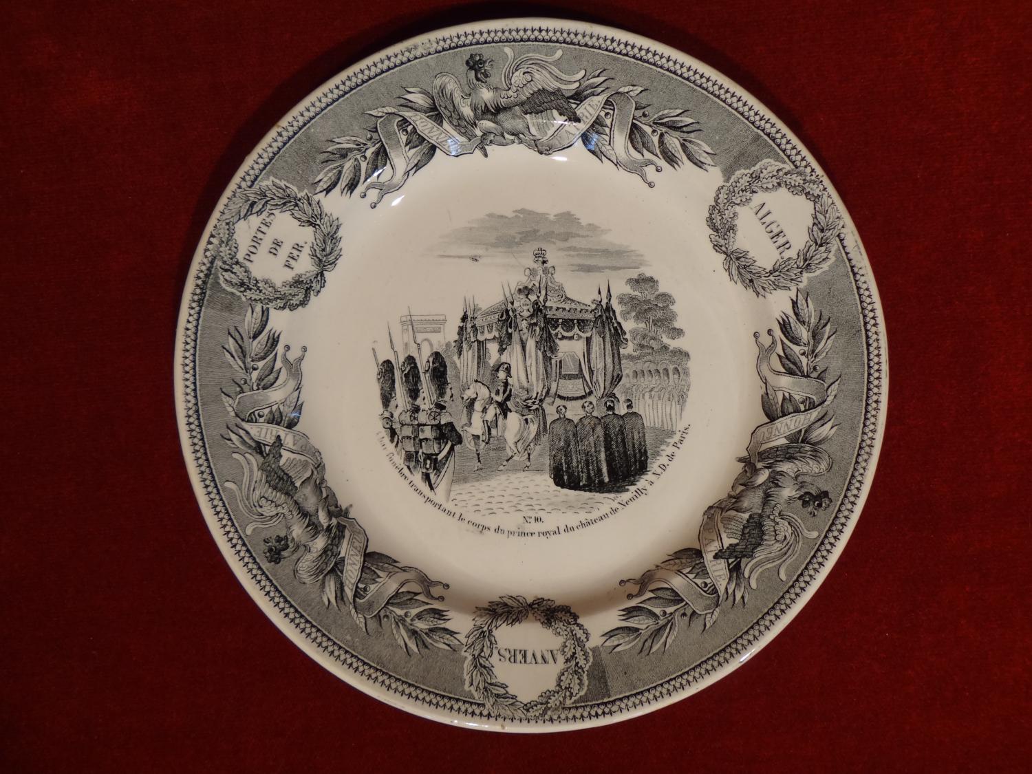 Assiette historiée Creil-Montereau - La vie de Ferdinand-Philippe duc d'Orléans, N° 10