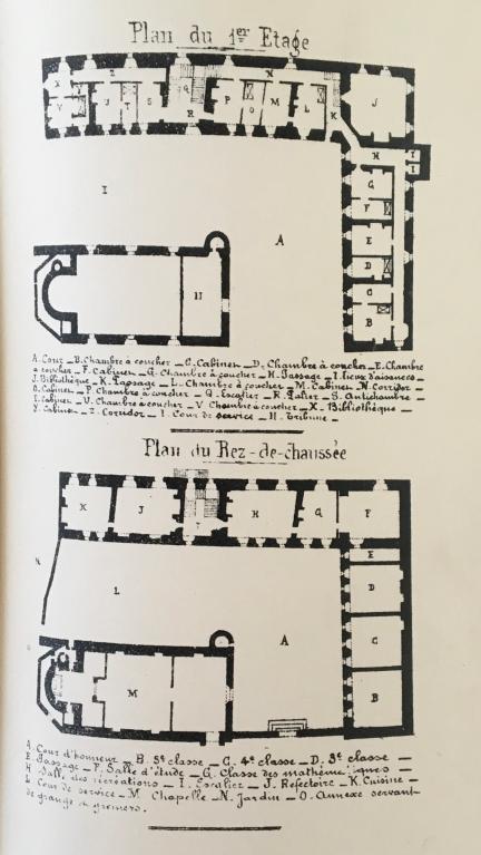 Plan du collège en 1631, repr. in Dejoux, E., 1899