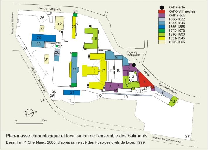 Hôpital et asile d'aliénés dits hospice de l'Antiquaille, puis hôpital Saint-Pothin, actuellement hôpital de l'Antiquaille