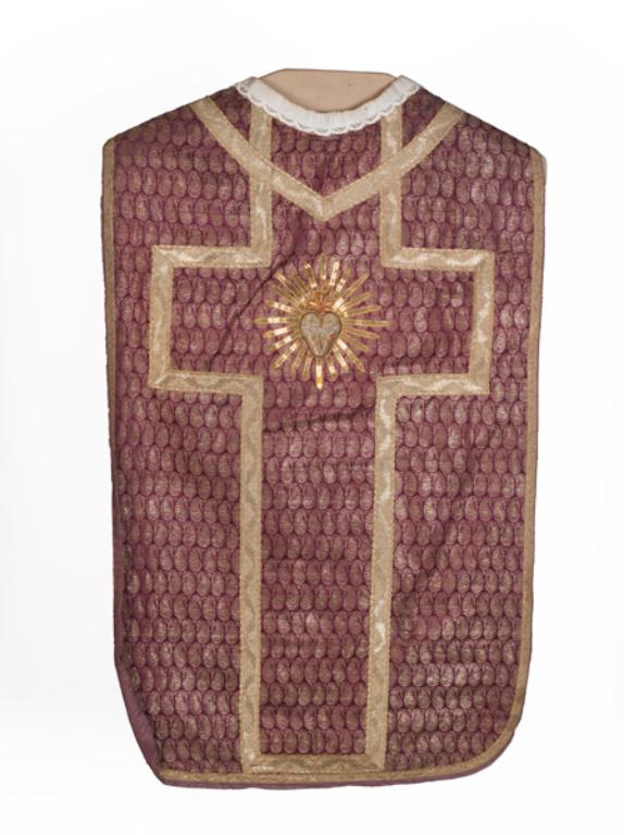 chasuble, étole, manipule, voile de calice, bourse de corporal : ornement violet