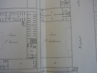 Plan du deuxième étage, s.d. (détail de la cour Sainte-Catherine). Plan AC Lyon. Fonds des HCL ; 2NP689