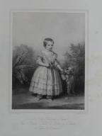 Estampe de Léon Noël - Portrait d'Isabelle d'Orléans enfant