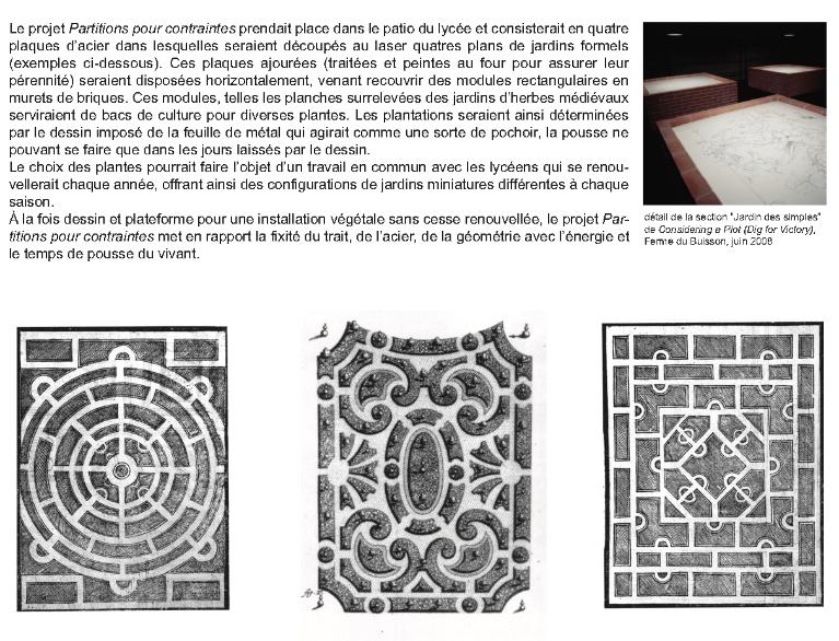 Sculpture : Partitions pour contraintes