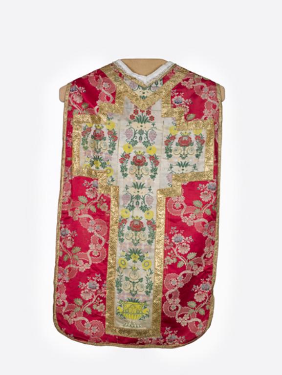 chasuble, étole, manipule, voile de calice : ornement rouge n°4