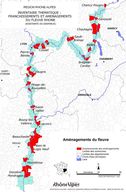 Aménagements du Rhône : barrage ; centrale hydroélectrique ; écluse ; digue