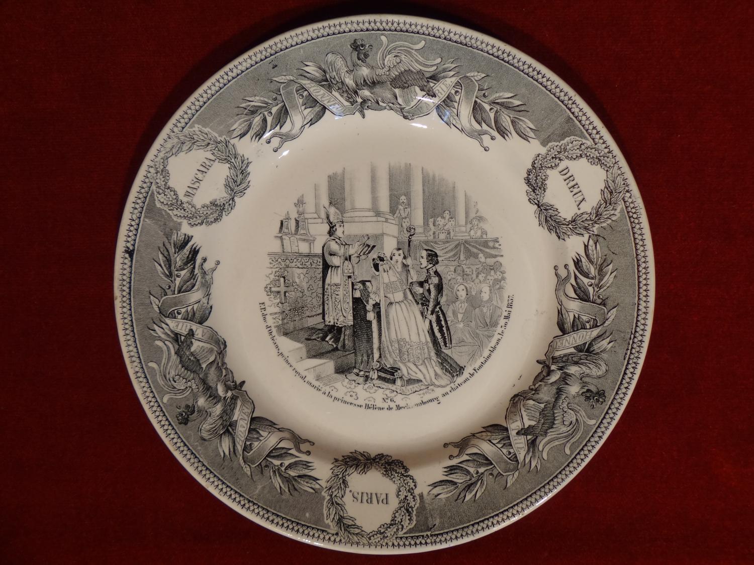 Assiette historiée Creil-Montereau - La vie de Ferdinand-Philippe duc d'Orléans, N° 6