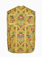 chasuble, étole, voile de calice, bourse de corporal : ornement doré