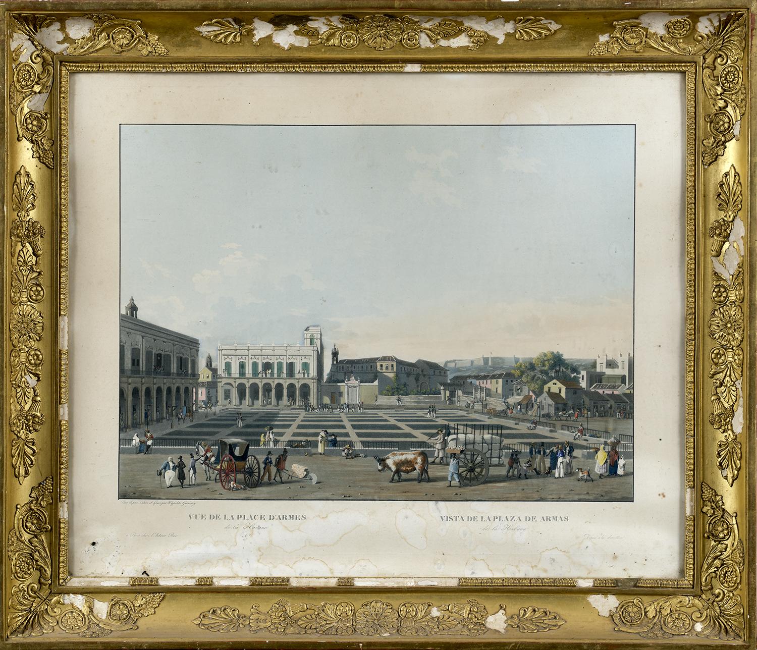 Estampe d'Hippolyte Garneray - Vue de la place d'Armes de La Havane