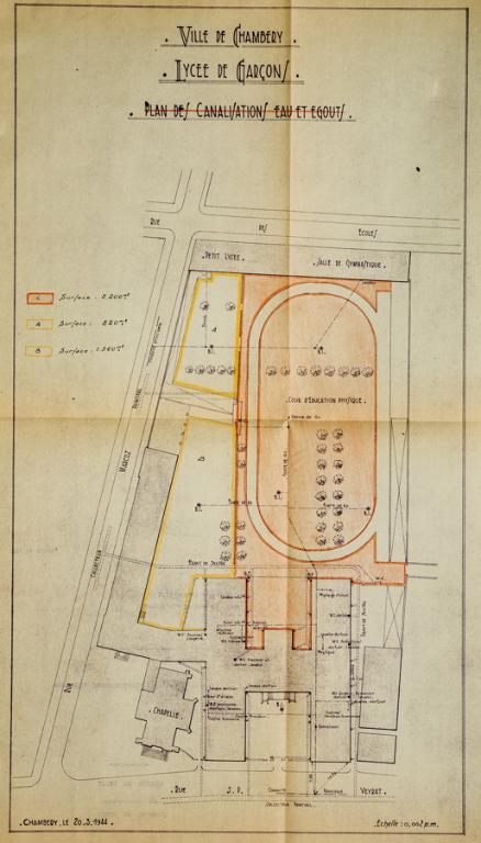 Couvent de la Visitation, puis école secondaire communale, puis collège royal, puis lycée impérial, puis lycée de garçons, actuellement lycée Vaugelas