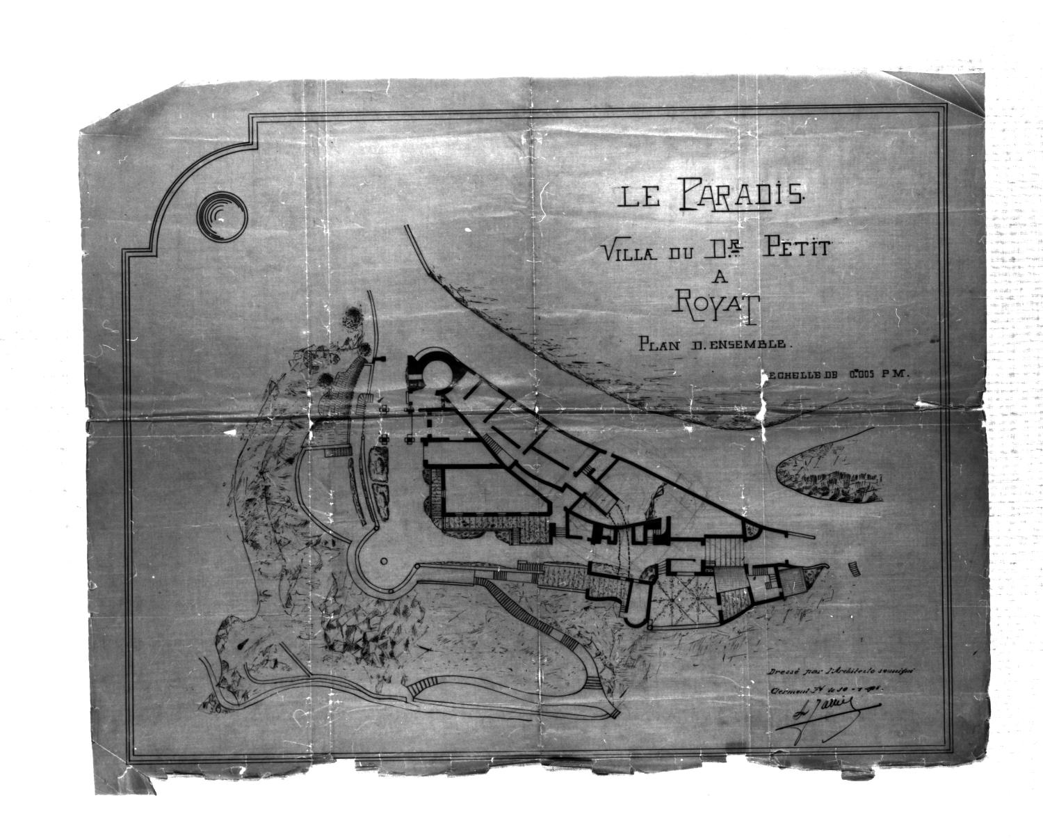 Plan du Paradis par Louis Jarrier, 1908.
