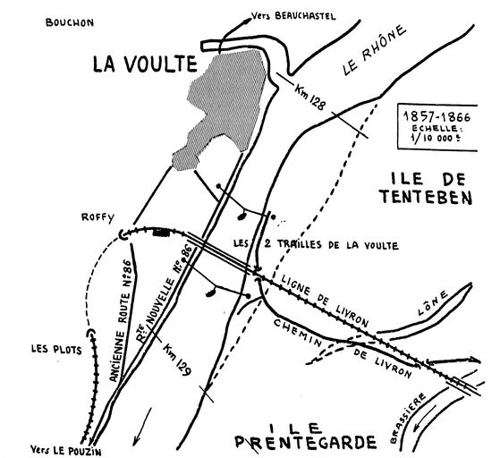 Ensemble des bacs, et bacs à traille de La Voulte (disparus)