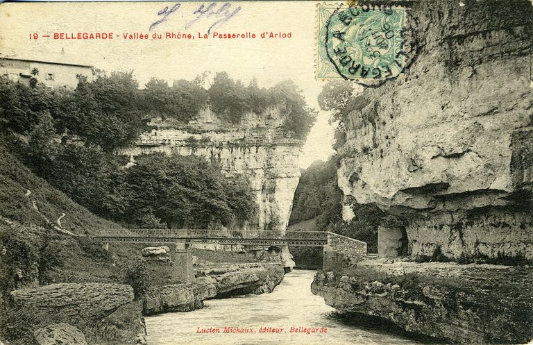 Pont-passage, puis passerelle d'Arlod (détruite)