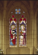 verrière (verrière décorative, verrière à personnages) : le Christ, saint Etienne (baie 0)